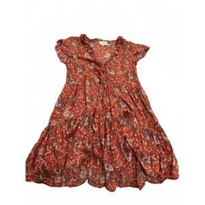 Auguste Floral Red Dress Size AU12 EU40 UK12